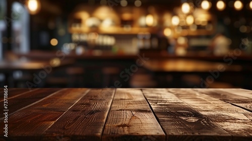 The Perfect Spot for a Monthly Meetup A Rustic Bar with a Wooden Table Generative AI