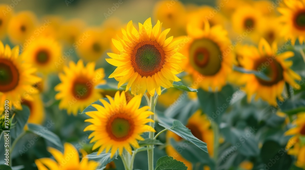 Endless field of sunflowers illuminated by the sun, harvest and agricultural business concept
Endless field of sunflowers illuminated by the sun, harvest and agricultural business concept