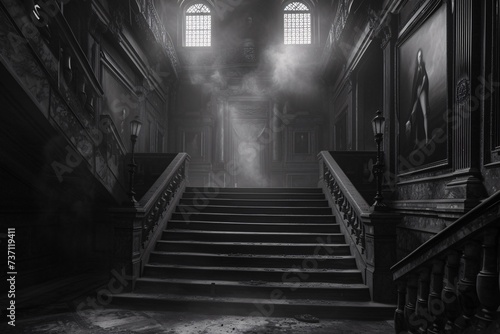Mysterious Staircase in a Gothic Castle A Spine-Chilling Experience Generative AI