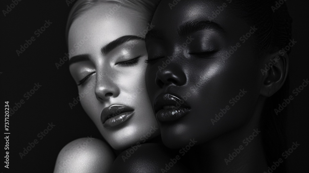 Black and White Beauties A Celebration of Diversity in the World of Makeup Generative AI
