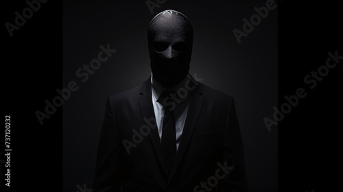 The Masked Man A Black Tie and Face Mask Combo Generative AI photo