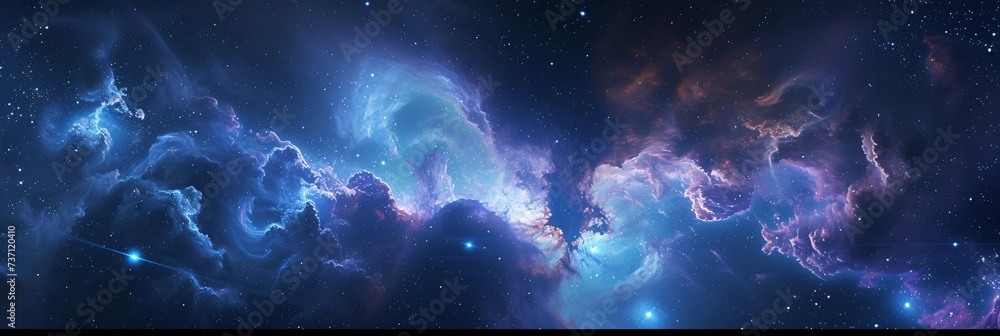 Galaxy Glow A Celestial Splash of Color and Light Generative AI - obrazy, fototapety, plakaty 