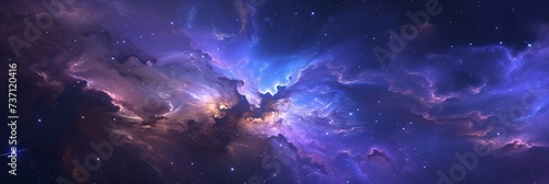 Galaxy Glow A Celestial Splash of Purple and Blue Generative AI