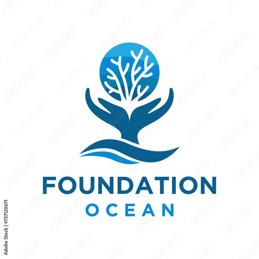 foundation ocean concept logo design vector illustration foundation ocean concept logo design vector illustration