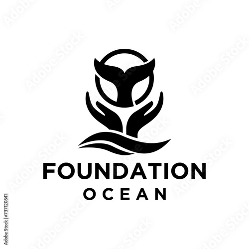foundation ocean concept logo design vector illustration
