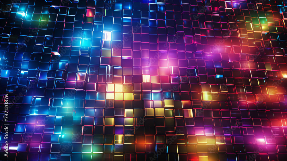 Obraz premium Luminous 3D Cubes Pattern