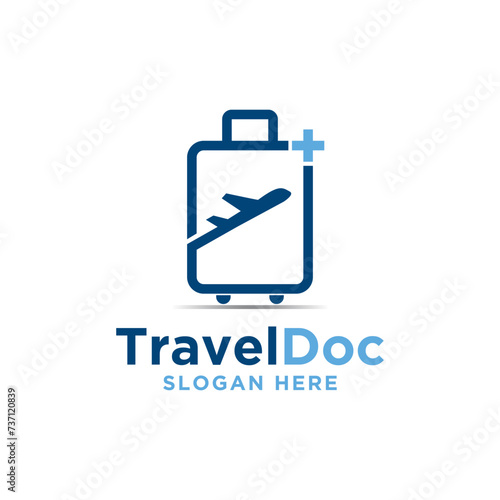travel doctor health care logo design vector illustration