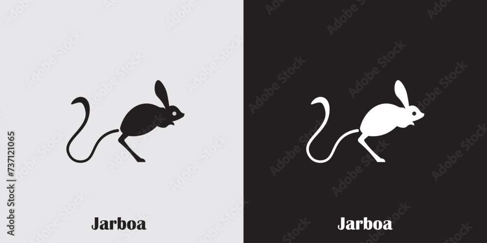 Fototapeta premium jerboa logo vector silhouette art icon