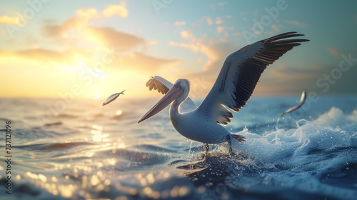 Pelican  under the sea.  © Vika art