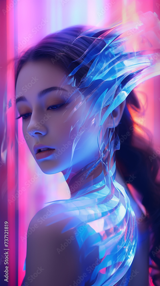 Beautiful abstract futuristic artistic fashion girl
Beautiful abstract futuristic artistic fashion girl