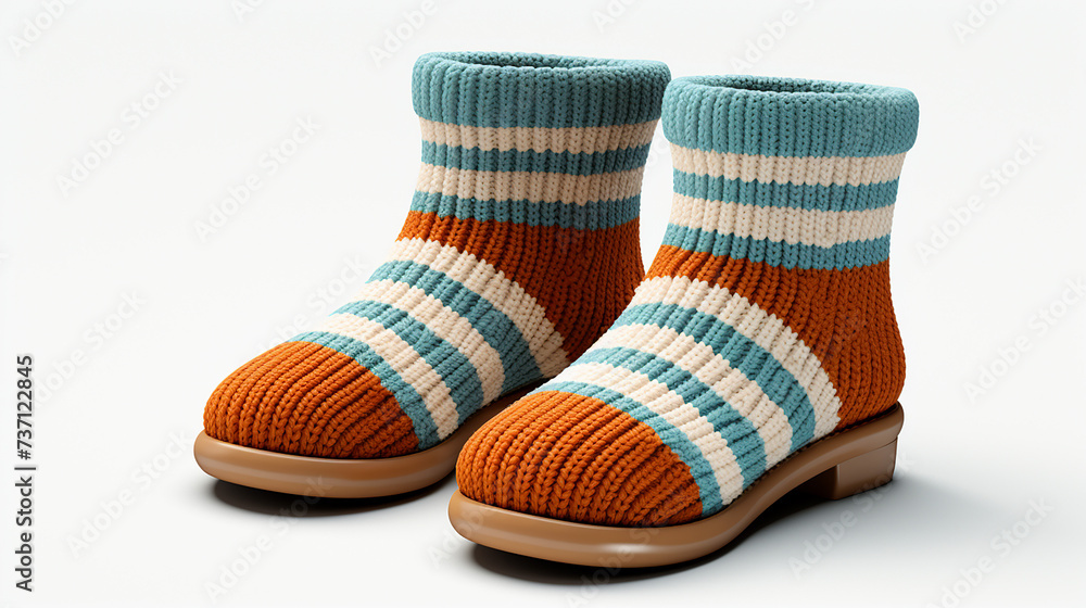 Multicolor child's striped socks isolated photo Multicolor child's striped socks isolated photo