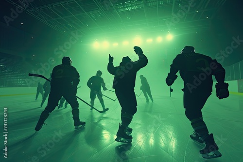 Professional ice hockey players celebrate victory © Murda