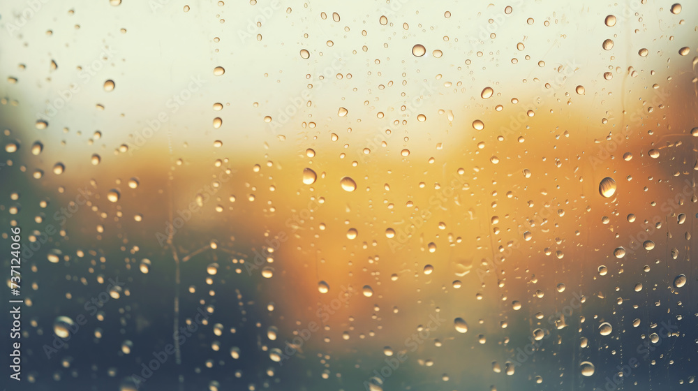 Summer rain wet glass