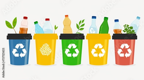 Step by step guide to waste sorting  colorful infographic with clear icons and ample text space