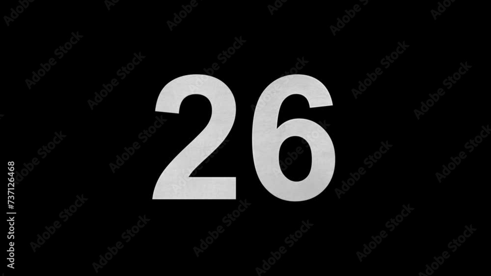 Number 26 in blue fire with alpha channel, number twenty six Number 26 in blue fire with alpha channel, number twenty six