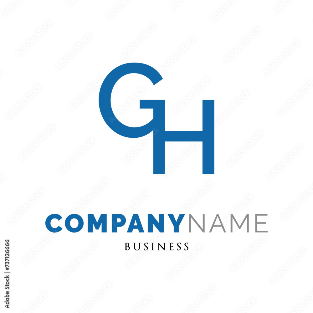 Initial Letter GH Icon Logo Design Template Initial Letter GH Icon Logo Design Template