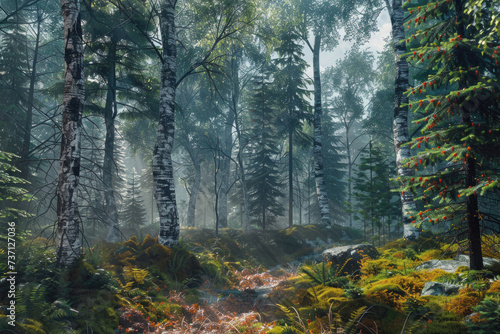 The untamed beauty and ruggedness of a taiga forest