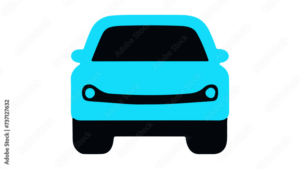 blue car front view shape vector