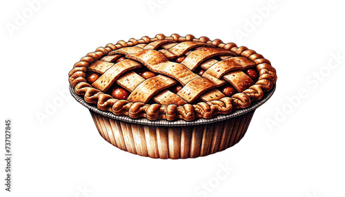 A hand-drawn illustration of a delicious pie