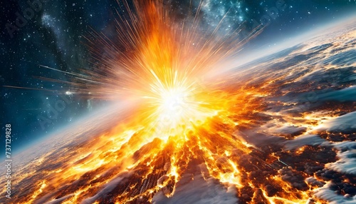 abstract image of an explosion in space elements of this image furnished by nasa a flattering fire from space generated