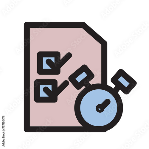 Arsip Clock Date Document File Time Watch Filled Outline Icon