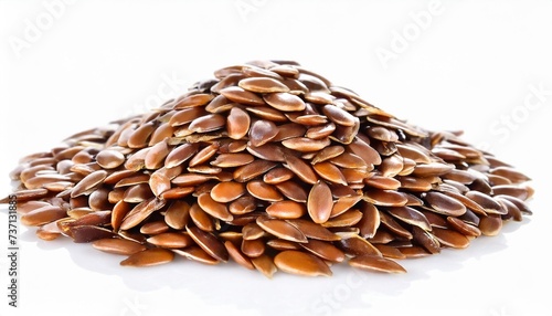 flax seeds on white background photo