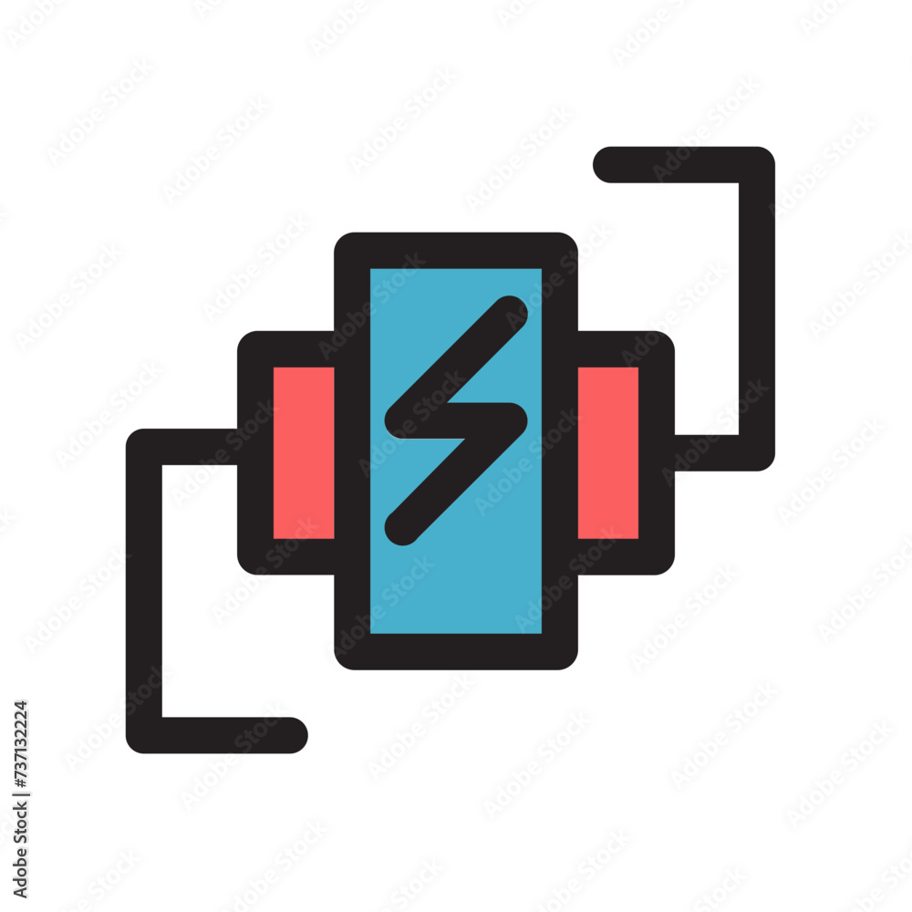 Adapter Cable Element Energy Filled Outline Icon Adapter Cable Element Energy Filled Outline Icon