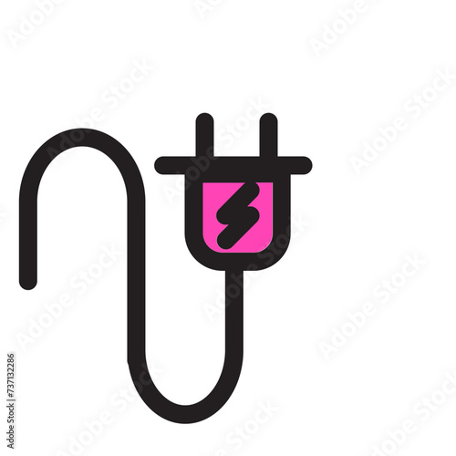 Adapter Cable Element Energy Filled Outline Icon