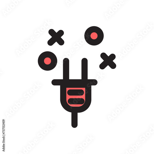 Adapter Cable Element Energy Filled Outline Icon