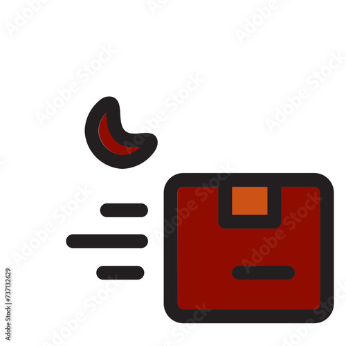 Delivery Express Fast Overnight Parcel Service Filled Outline Icon