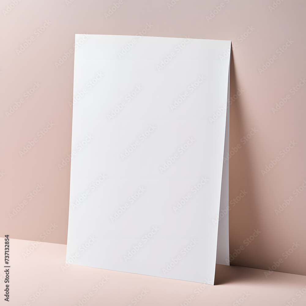 Blank White Paper Mockup on Pink Background Blank White Paper Mockup on Pink Background