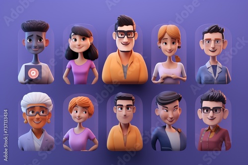 3d rendering of people avatars in a zoom call , CARTOON CHARACTER AVATAR , PERSON AND NEWS  