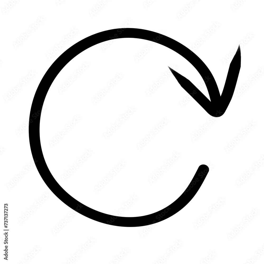 reload icon black arrow hand draw transparent background, arrow element png transparent
