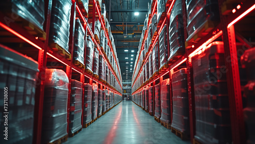 High-Tech Warehouse: Futuristic Logistics Hub for Advanced Goods Management