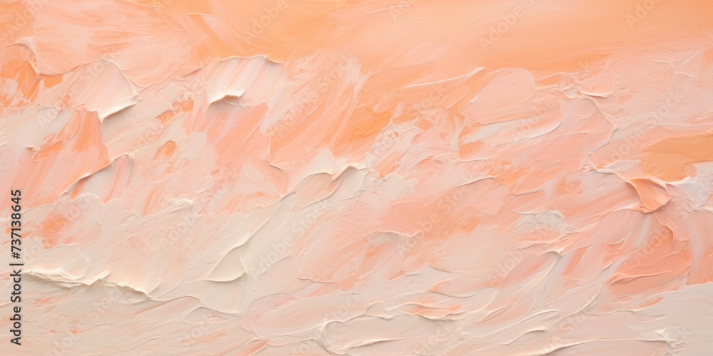 Abstract art, impasto, peach and white Abstract art, impasto, peach and white