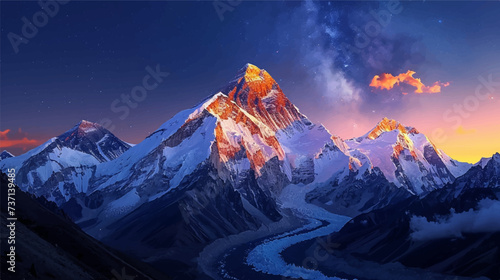 Mount Everest illustration vectorial © Alghas