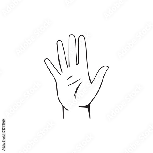 hand symbol isolated on white background