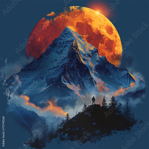 Mount Everest illustration vectorial