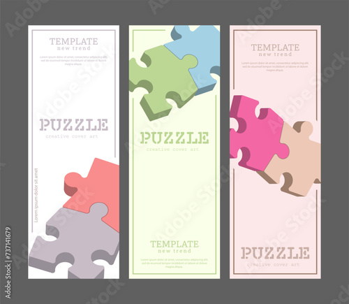 Puzzle. A template for a poster, cover banner, or interior design. A simple composition for a creative idea
