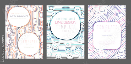 Background of wavy lines. Abstract template for the cover, interior, banners, posters, flyers. The idea of product packaging, print and design creativity