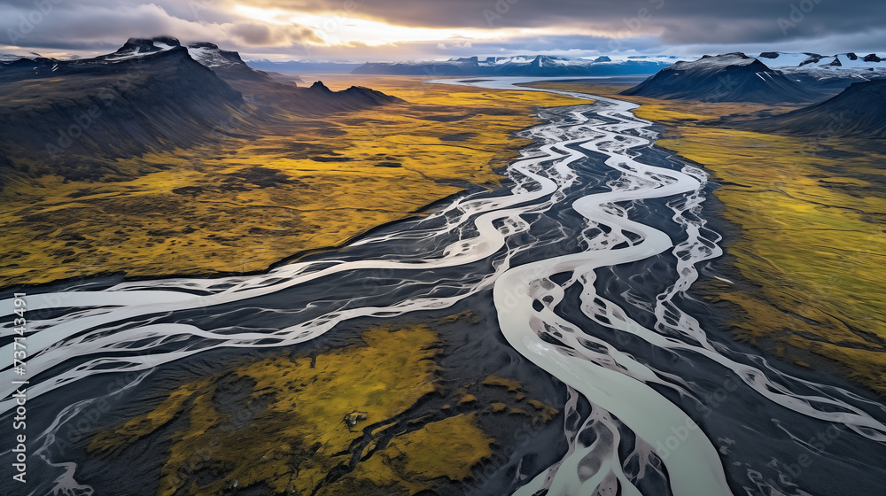 River Iceland from a bird's eye view