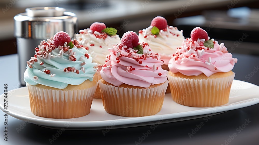 cup cakes in white plate