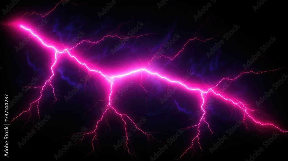 Abstract Neon Pink Lightning Bolts on Dark Backdrop. Abstract Neon Pink Lightning Bolts on Dark Backdrop.