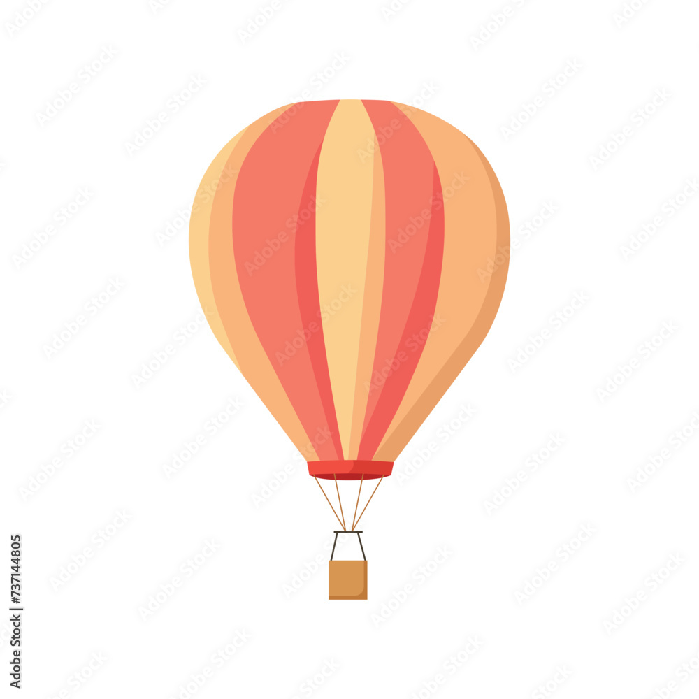 Fototapeta premium Balloon of colorful set. This illustration depicts an air balloon in a whimsical cartoon design, showcasing creativity and skill against a white background. Vector illustration.