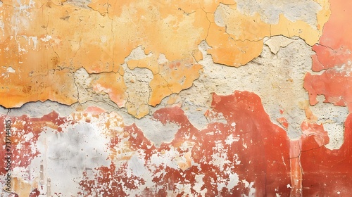 Ancient wall with rough cracked paint, old fresco texture background Ancient wall with rough cracked paint, old fresco texture background 