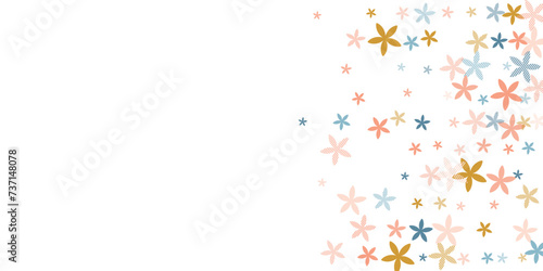 Thyme simple flowers vector illustration. Little garden bloom shapes isolated. Hinamatsuri Doll's Day motif. Organic flowers Thyme abstract bloom. Stripy petals.