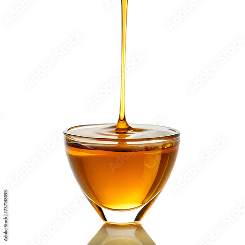 gold honey syrup drip isolated on transparent background