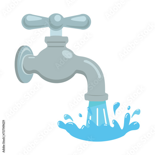 Tap sink faucet water vector