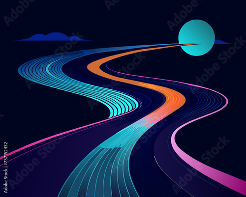 abstract line background geometric futuristic colorful beautiful amazing unreal bright figurative art vector illustration