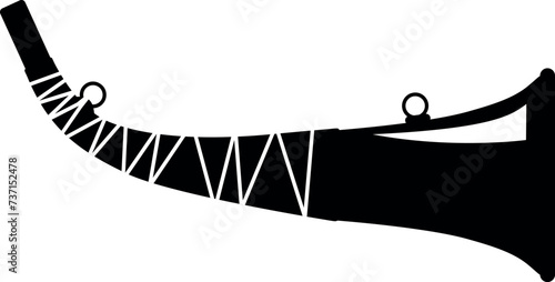 Traditional Hunting Bugle Isolated Icon in Flat Style. Vector Illustration.